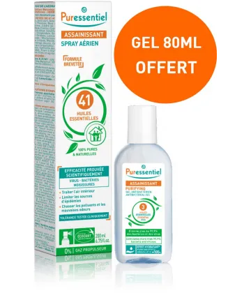 Puressentiel Spray Assainissant 200 ml + Gel hydroalcoolique 80 ml OFFERT