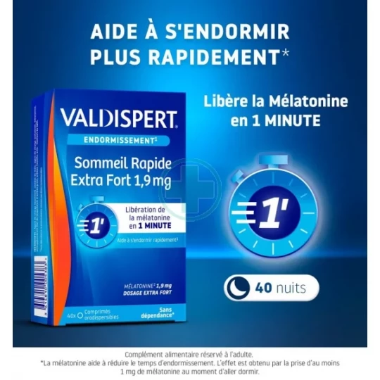 Valdispert Sommeil Rapide Extra Fort 1,9 mg Comprimés Orodispersibles - image 5