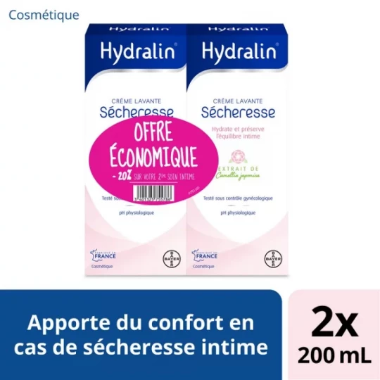 Hydralin Sécheresse Soin d'hygiène intime 2 x 200 ml - image 4