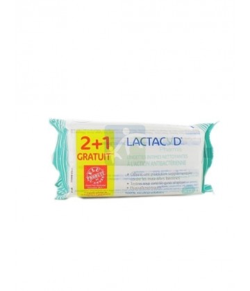 Lactacyd Vert Lingettes Intimes Nettoyantes Action Anti-Bactérien 3 x 15
