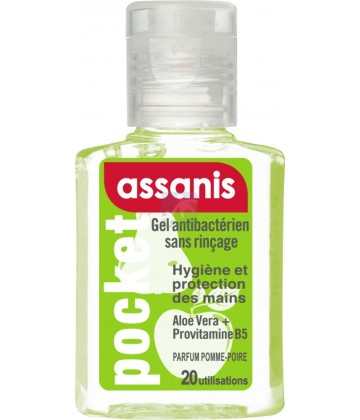 Assanis Pocket Gel antibactérien Parfum Pomme-Poire 20 ml