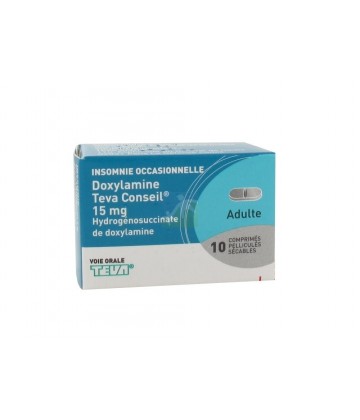Doxylamine Teva Conseil 15 mg Comprimés pelliculés x 10
