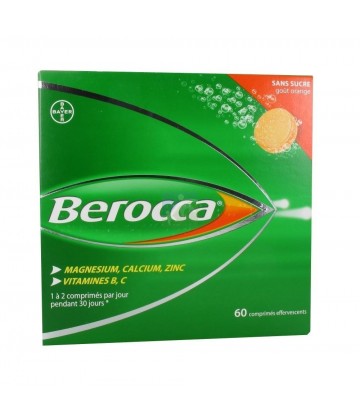 Berocca Comprimés Effervescents Sans Sucre Orange x 60