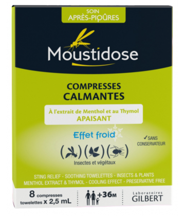 Gilbert Moustidose Compresses Calmantes Après Piqûres x 8