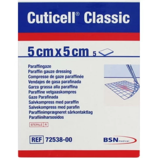Cuticell Classic Compresse de Gaze Paraffinée x 5