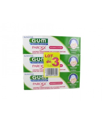 GUM Dentifrice Paroex 3 x 75 ml