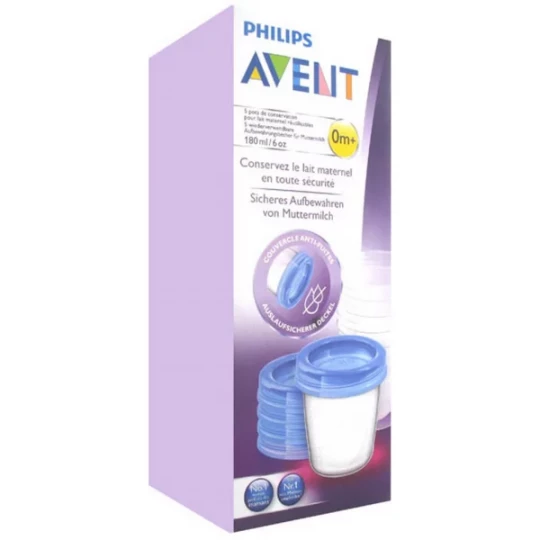 Philips Avent Pots de Conservation pour Lait Maternel x 5