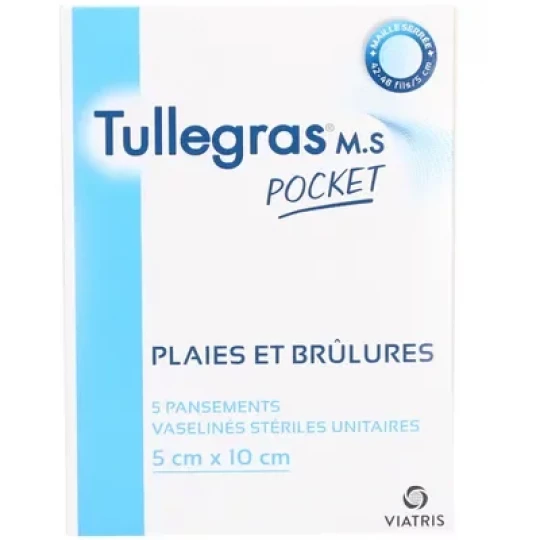 Viatris Tulle Gras Pansements Vaselinés Stériles Unitaires x 5