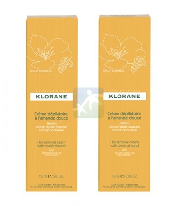 Klorane Crème Dépilatoire Amande Douce 2 x 150 ml