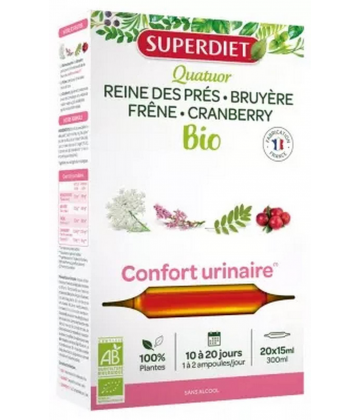 Superdiet Quatuor Confort Urinaire Bio Ampoules x 20