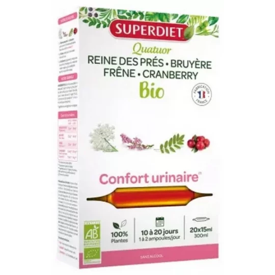 Superdiet Quatuor Confort Urinaire Bio Ampoules x 20