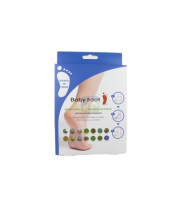Baby Foot 2 Chaussettes + 6 Bandes Autocollantes Hydratation Intense