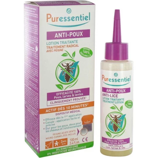 Puressentiel Anti-Poux Traitement Complet Lotion 100 ml + Peigne