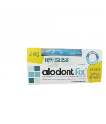 Alodont Fix 2 x 50 g + Brosse à Prothèse Dentaire OFFERTE