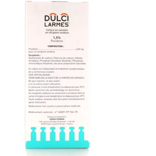 Dulcilarmes Collyre 1,5% Unidoses x 60 - image 2
