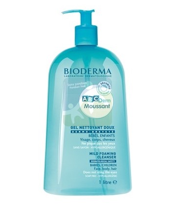 Bioderma ABCDerm Gel Moussant Nettoyant Doux 1 L