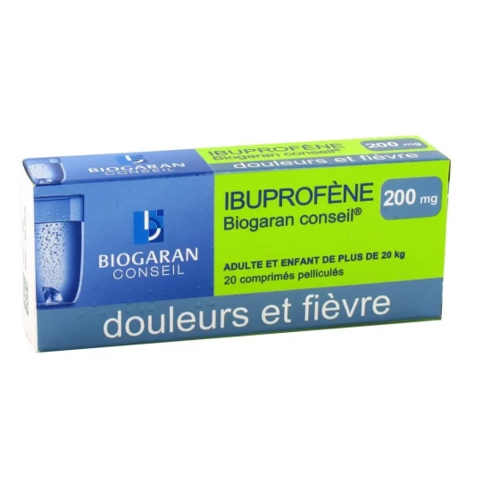 Ibuprofène Biogaran 200 mg x 20