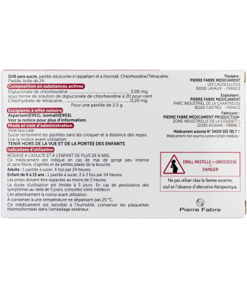 Drill Tétracaïne Pastilles Sans Sucre x 24