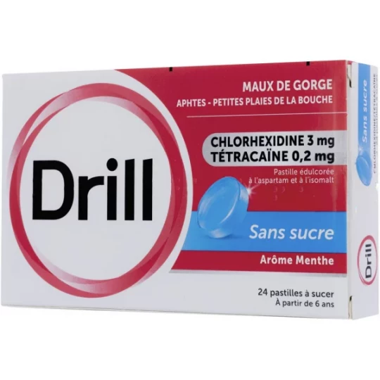 Drill Tétracaïne Pastilles Sans Sucre x 24