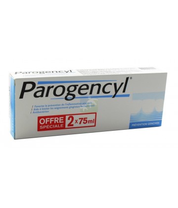 Parogencyl Prévention Gencives Dentifrice Goût Menthe 2 x 75 ml