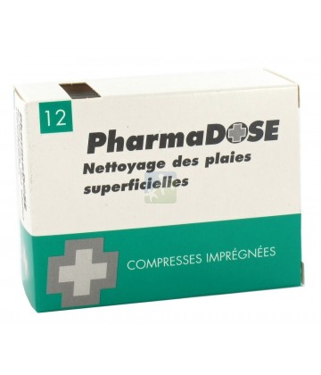 Pharmadose 12 compresses nettoyage des plaies superficielles