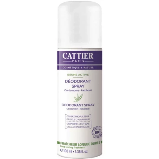 Cattier Déodorant Spray Brume Active 100 ml