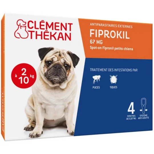 Clément Thékan Fiprokil Chien 2-10 kg 0,67 ml Pipettes x 4