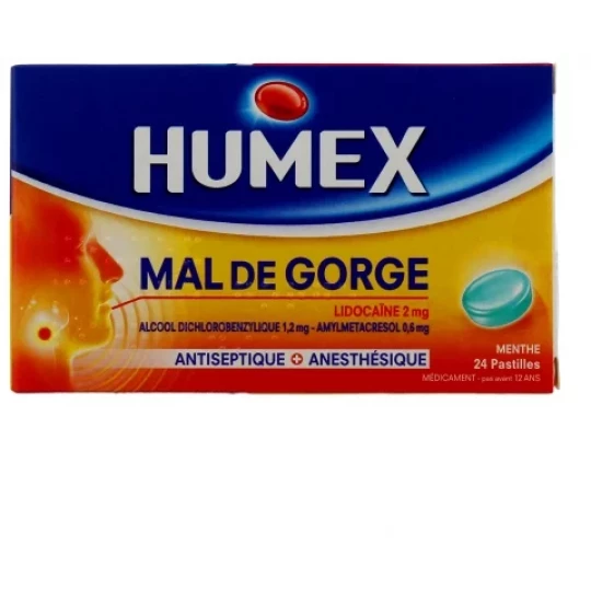 Humex Mal de Gorge Lidocaïne Menthe Pastilles x 24 - image 3