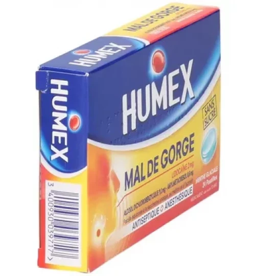 Humex Mal de Gorge Lidocaïne Menthe Glaciale Pastilles Sans Sucre x 24 - image 5