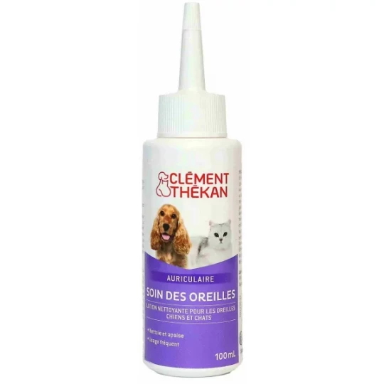 Clément Thékan Lotion Nettoyante Oreilles Chiens et Chats 100 ml