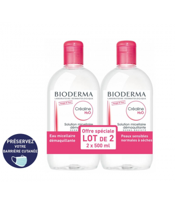 Bioderma Créaline H2O Solution Micellaire 2 x 500 ml