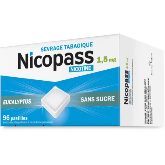 Nicopass 1,5 mg Pastilles Eucalyptus x 96
