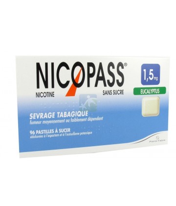 Nicopass 1,5 mg Pastilles Eucalyptus x 96