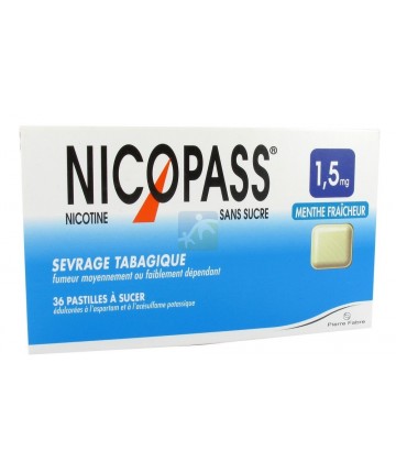 Nicopass 1,5 mg Pastilles Menthe Fraîcheur x 36