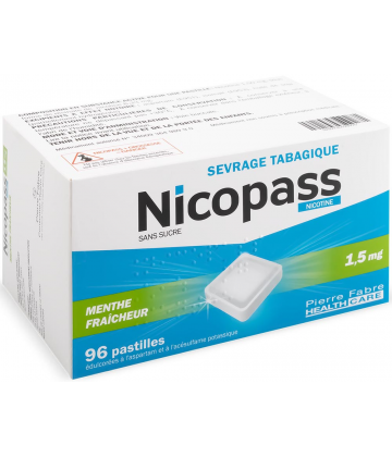 Nicopass 1,5 mg Pastilles Menthe Fraîcheur x 96