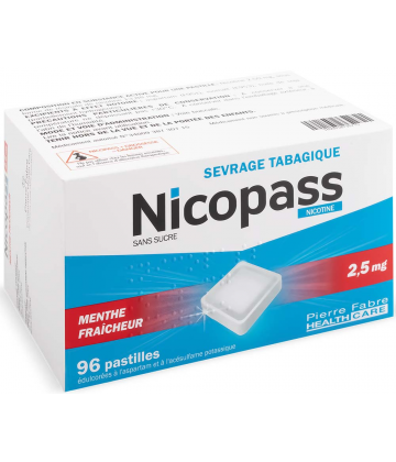 Nicopass 2,5 mg Pastilles Menthe Fraîcheur x 96