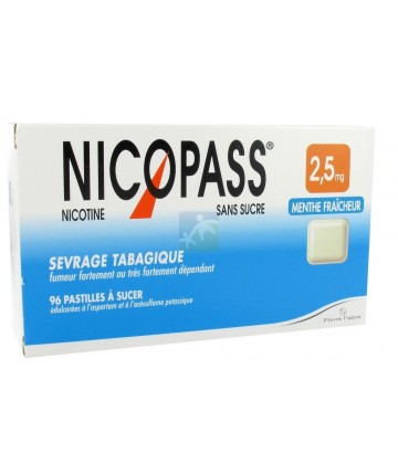 Nicopass 2,5 mg Pastilles Menthe Fraîcheur x 96