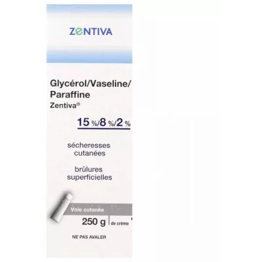 Glycérol/Vaseline/Paraffine Zentiva 15%/8%/2% Crème 250 g