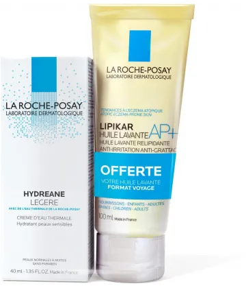 La Roche-Posay Hydreane Légère 40 ml + Lipikar Gel Lavant 100 ml OFFERT