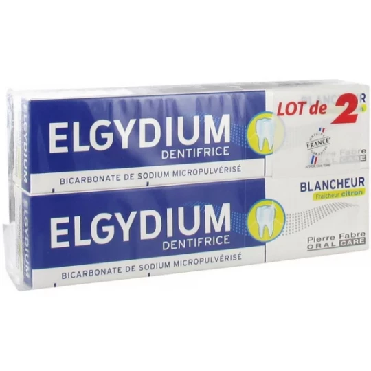 Elgydium Dentifrice Blancheur Citron 2 x 75 ml