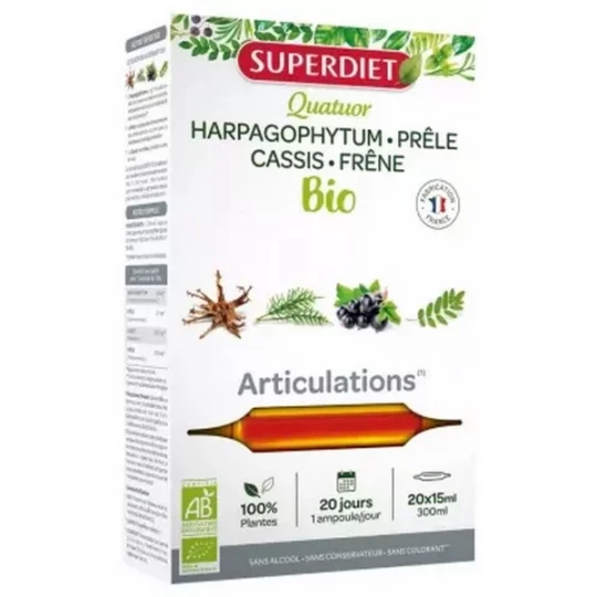 Superdiet Quatuor Bio Harpagophytum Articulations x 20