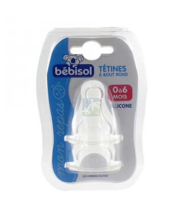 Bébisol Tétines Bout Rond Silicone 0 à 6 mois