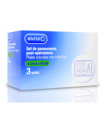 Alvita Set Pansement Plaies Post-Opératoires Inférieures à 10 cm x 3