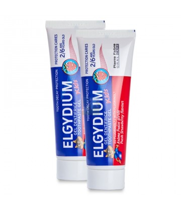 Elgydium Kids Gel Dentifrice Fraise Givrée 2 à 6 ans 2 x 50 ml