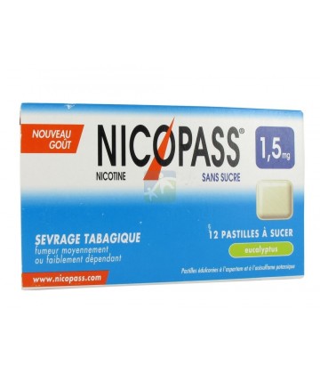 Nicopass 1,5 mg Pastilles Eucalyptus x 12