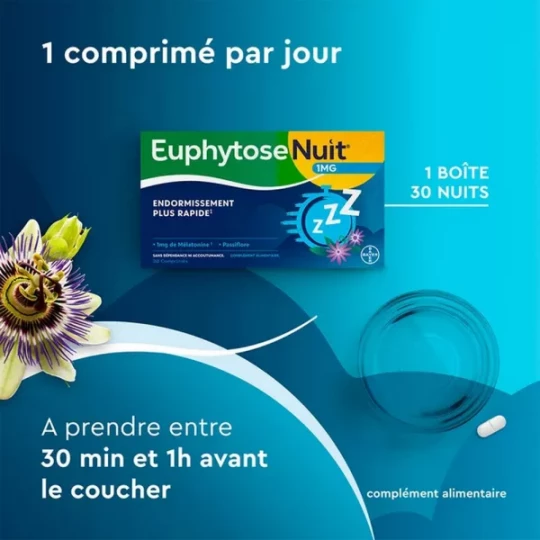 Euphytose Nuit Comprimés Mélatonine et Passiflore - image 4