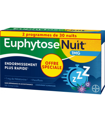 Euphytose Nuit Comprimés Mélatonine et Passiflore