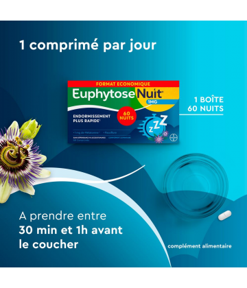 Euphytose Nuit Comprimés Mélatonine et Passiflore