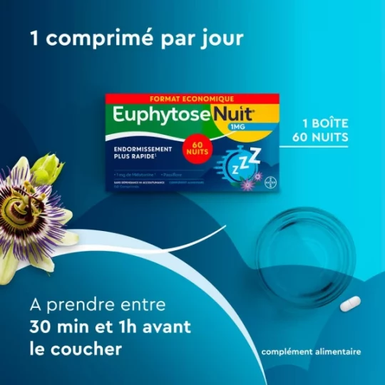 Euphytose Nuit Comprimés Mélatonine et Passiflore - image 11