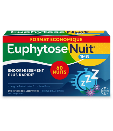 Euphytose Nuit Comprimés Mélatonine et Passiflore
